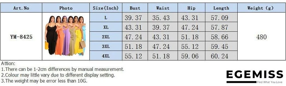 Casual Solid-colored Sling Dress Large Size Women's Wear Black Dresses | EGEMISS