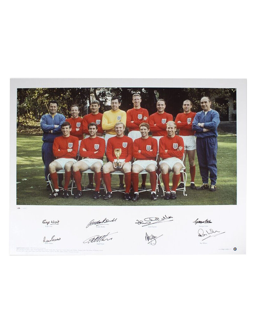 23x16.5 1966 World Cup Squad Photo Poster painting Signed By 8 Players 100% Authentic With COA