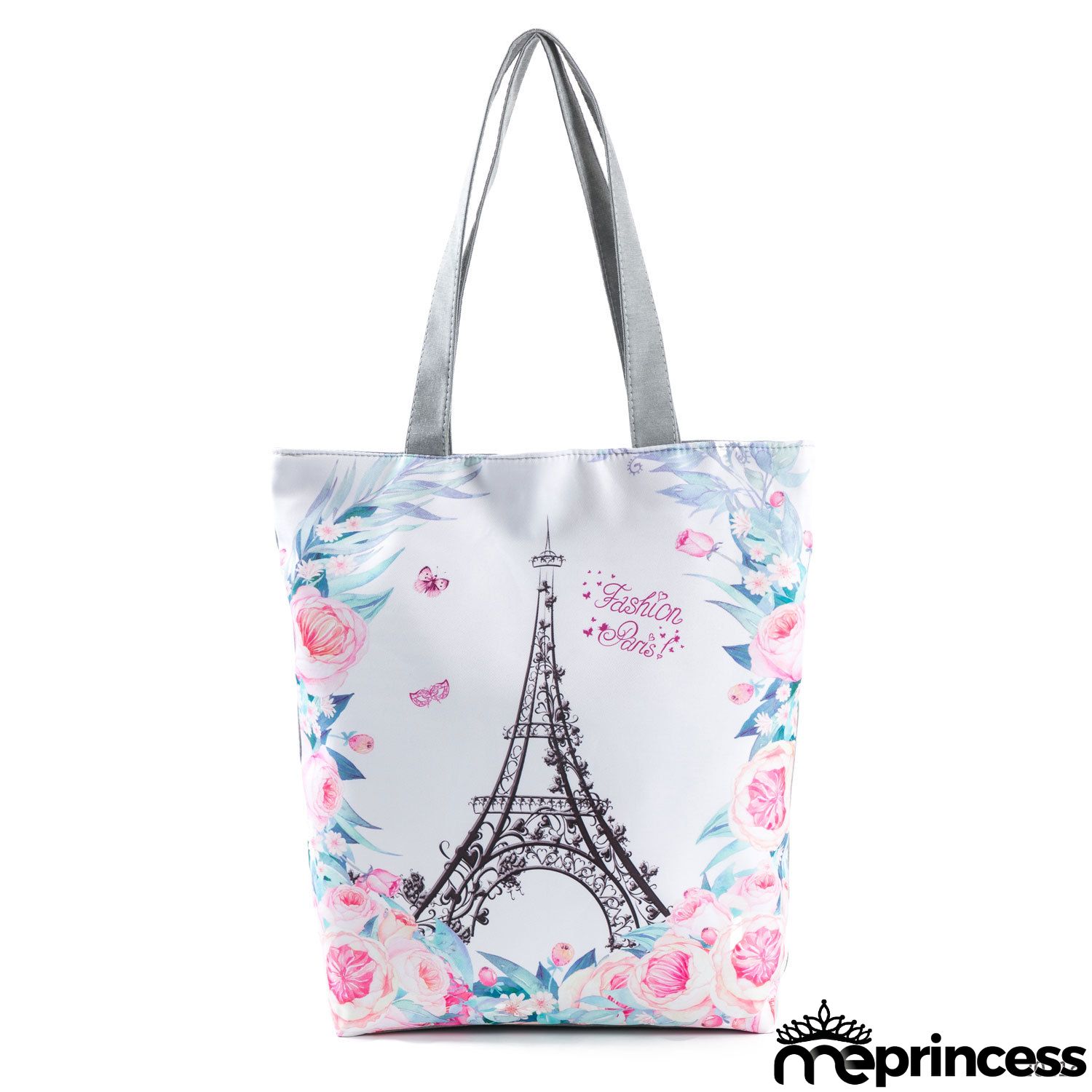 Women's Eiffel Tower Butterfly 3D Print One Shoulder Shopping Bag