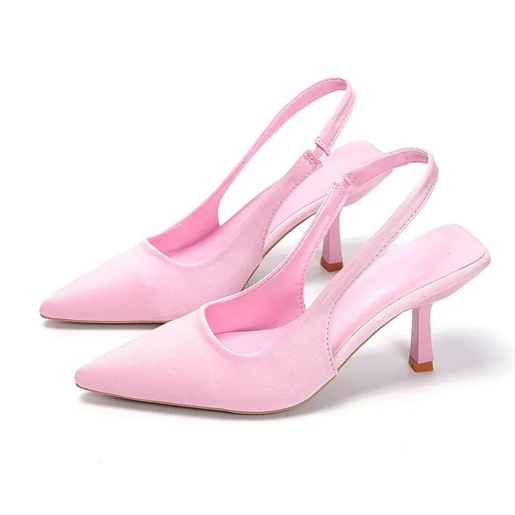 Uveng Uveng Spring And Summer New Pointed Thin Heel High Heel Shoes After Empty Head Sandals Fairy Wind With Skirt High Heels