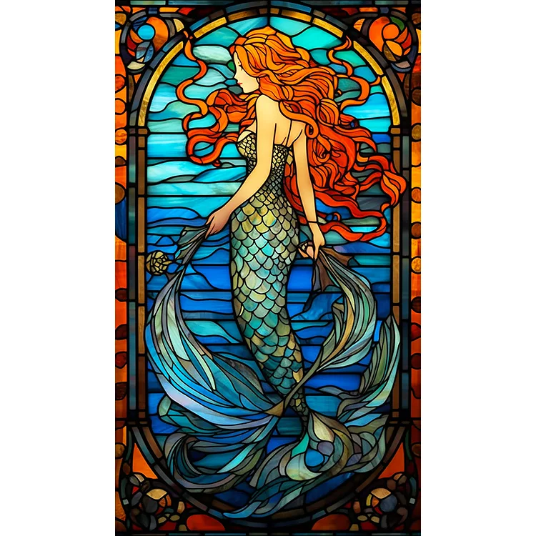 Stained Glass Mermaid - Full Round - Diamond Painting (40*70cm)