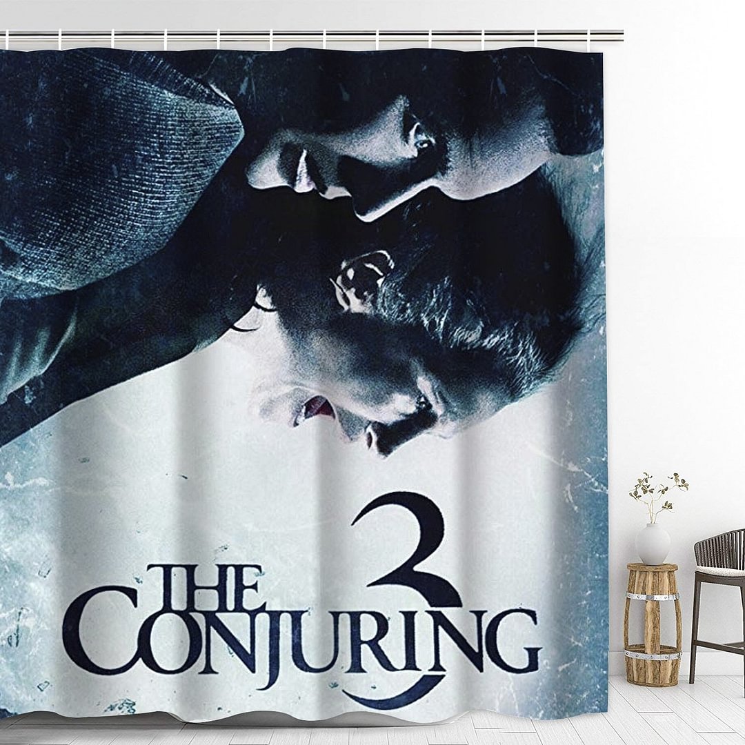 The Conjuring The Devil Made Me Do It Shower Curtain with Hooks Thicken Waterproof Bathroom Decoration