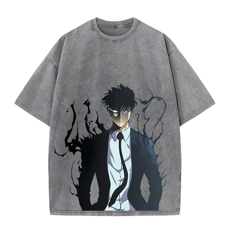 Solo Leveling Sung Jin Woo Printed Unisex Washed T-Shirt