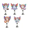 5Pcs Diamond Painting 2D Flat Angel Cat Shake Car Ornaments for Center Console