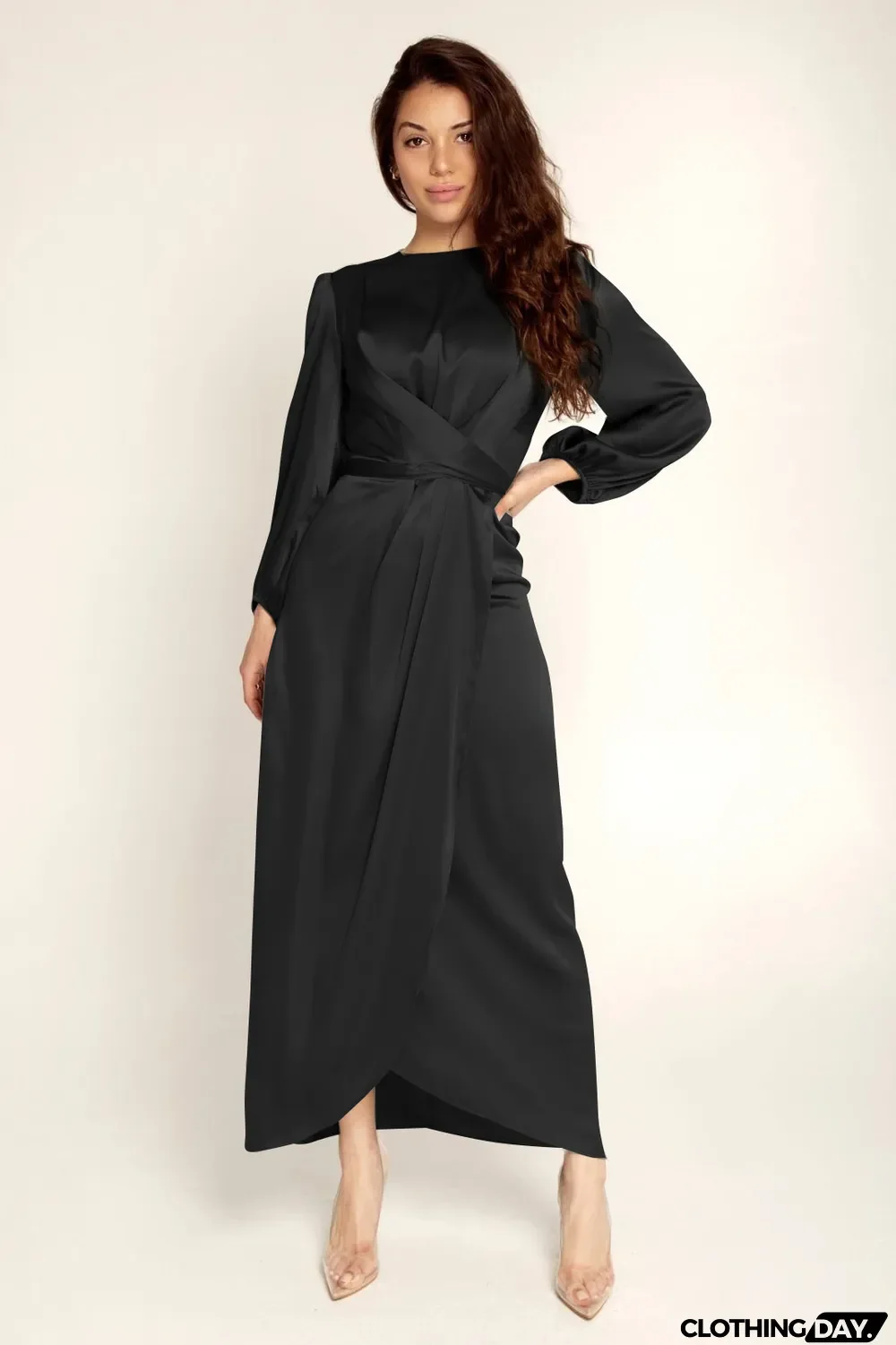 Feminine tunic dress,satin maxi dress in Dubai