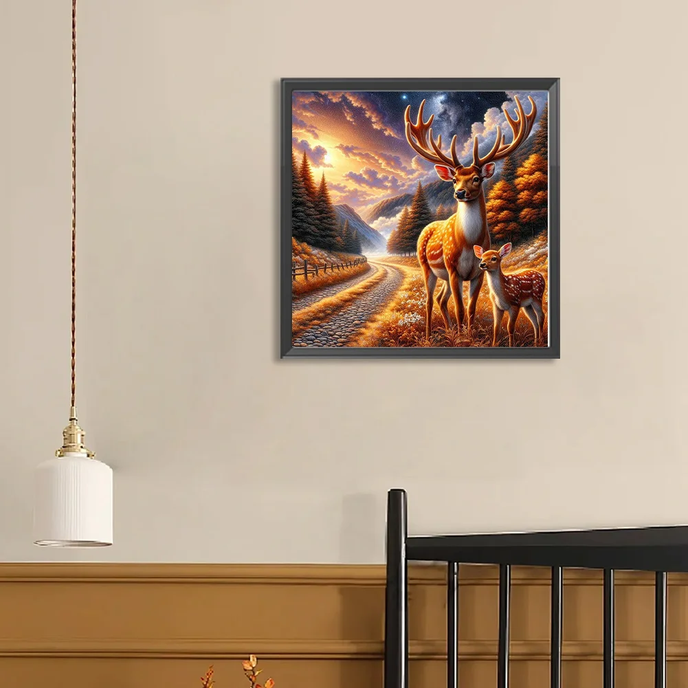 Diamond Painting - Full Round Drill - Autumn Elk(Canvas|40*40cm)