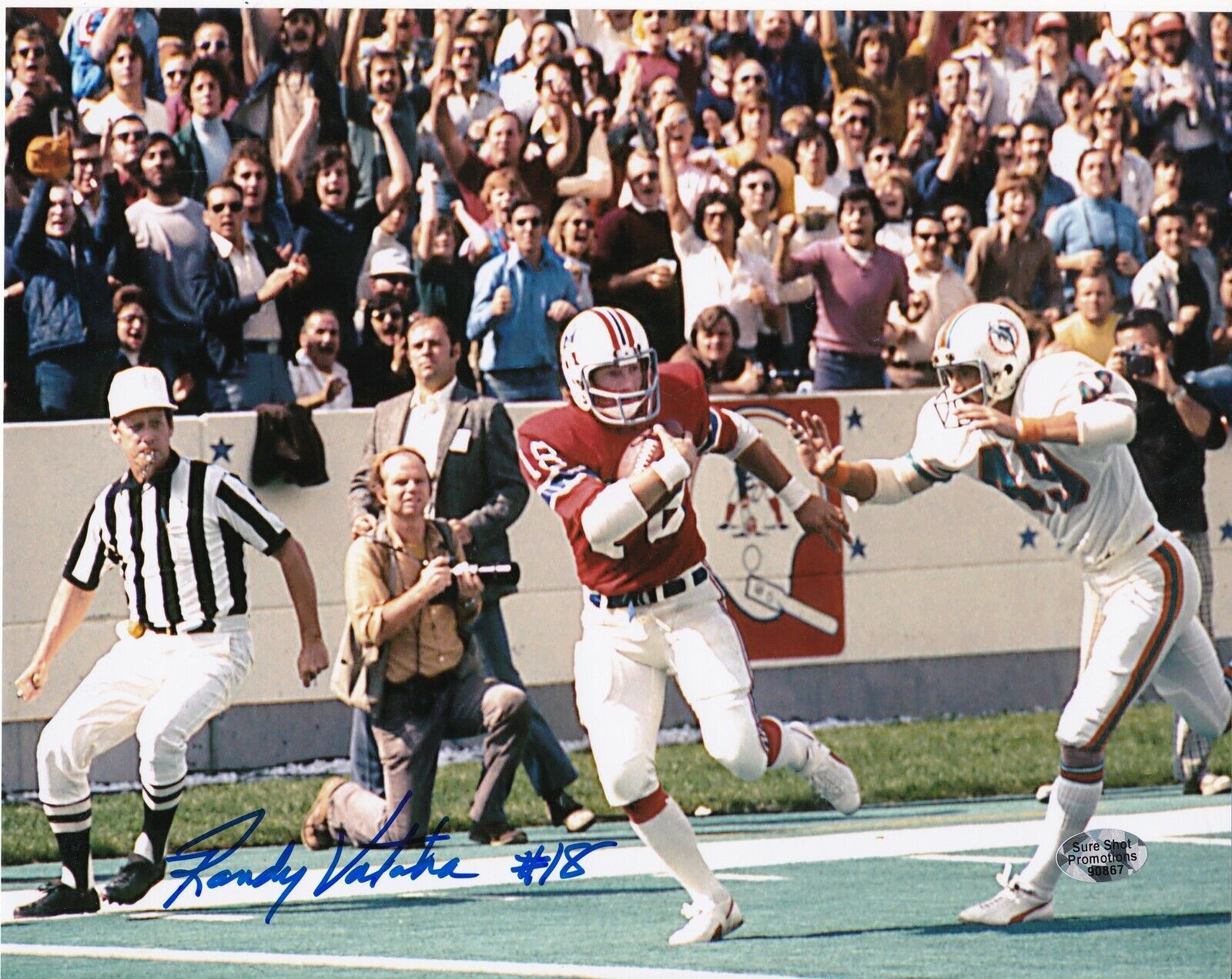 RANDY VATAHA NEW ENGLAND PATRIOTS ACTION SIGNED 8x10