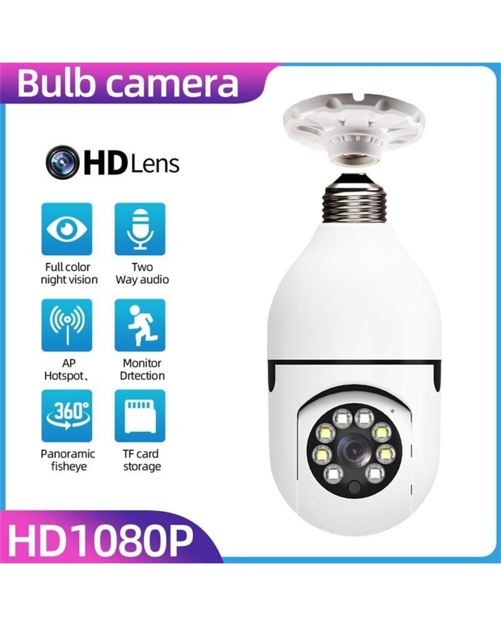 🔥Last Day Promotion🔥- Wireless Wifi Light Bulb Camera Security Camera
