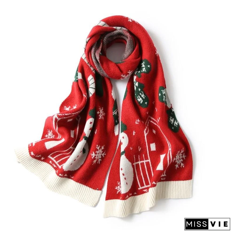 Elk Deer Horn Jacquard Scarf