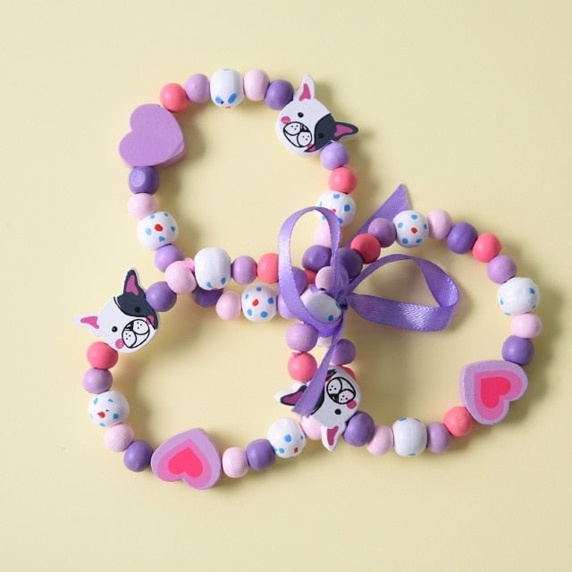 YOY-Colorful Animal Flower Cartoon Wooden Beads Bracelet