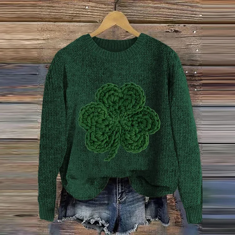 VChics Women's St. Patrick's Day Shamrock Sweater