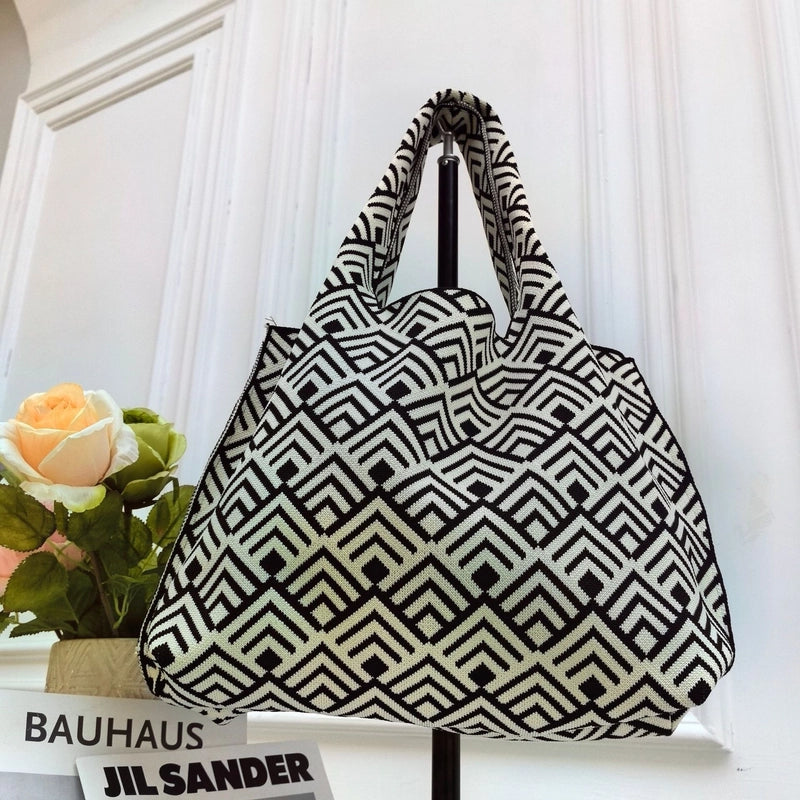 Women’s Large Polyester Letter Color Block Streetwear Square Open Shoulder Bag