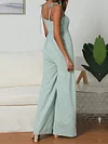 Solid Color Spaghetti-neck Jumpsuits