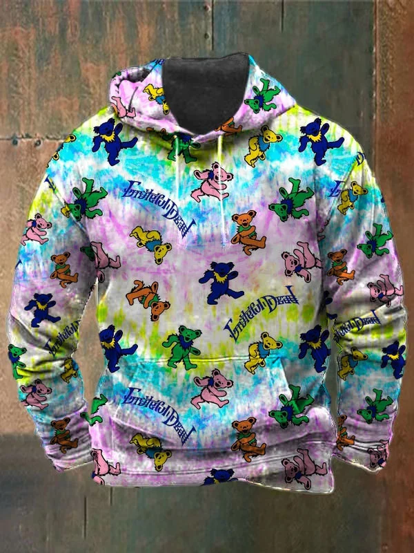 Unisex Bear Print Heavyweight Hoodies