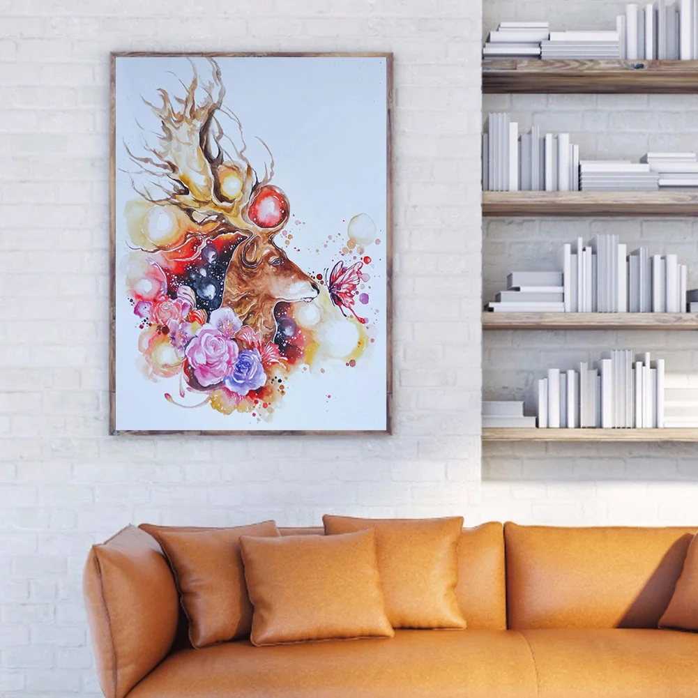 Diamond Painting - Full Round Drill - Flower Elk(30*40cm)