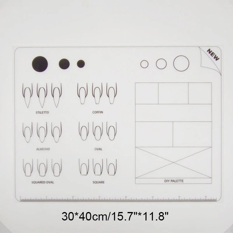 Silicone Acrylic Nail Practice Training Sheet Mat Manicure Liquid Acrylic Tips Application Learning Tool-Nail Inspo