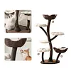 [US Local Warehouse] 59In Flower Shaped Cats Tree with Scratching Posts Unique Nest Jumping Platform Tower Dtachable Multi Level Pets Furniture for Large & Multi-Cat Homes