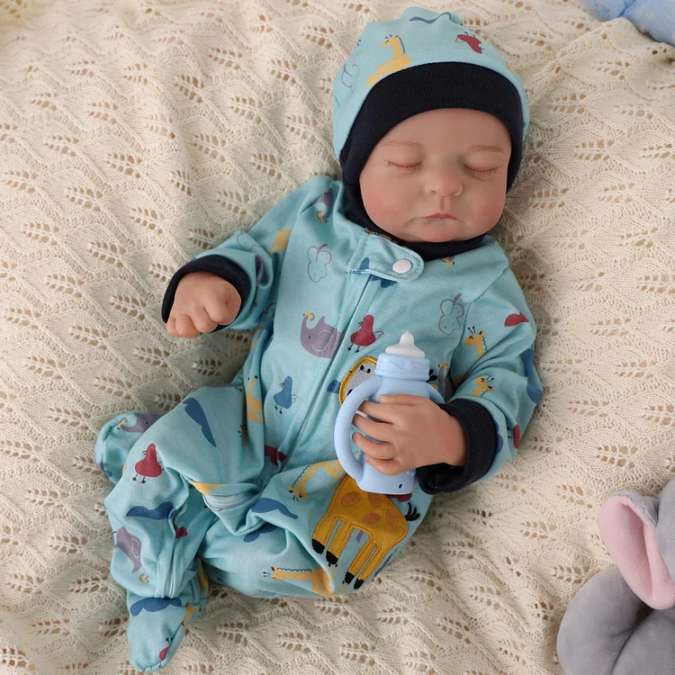 Babeside Noah Realistic 20" Infant Truly Reborn Baby Doll Green Giraffe Boy
