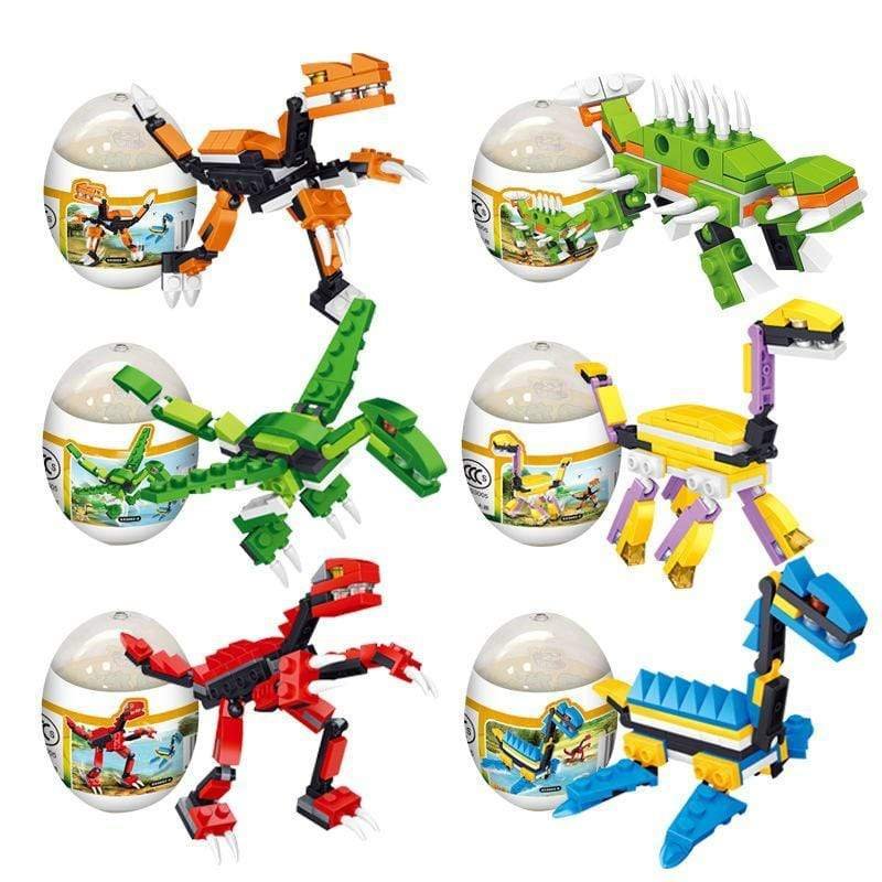 6 PCS Dinosaur Building Blocks Assemble Kit Toy T Rex STEM Building Set Educational Puzzle