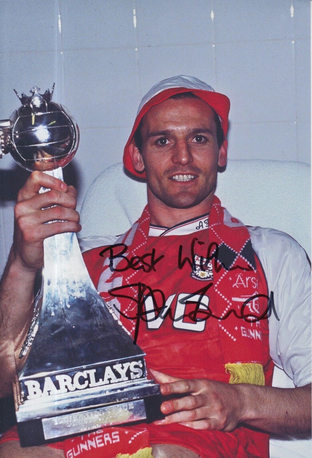 Steve Bould Hand Signed Arsenal 12x8 Photo Poster painting 1.