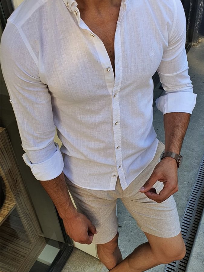 Elegant Men's Shirt In Light Blue