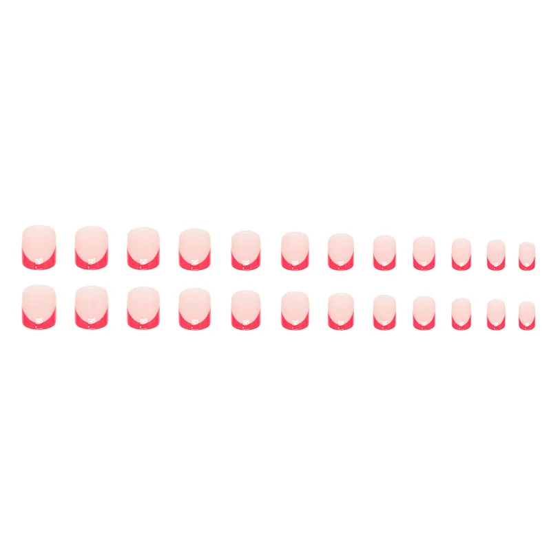 Churchf Churchf Square Simple Red French New Year Atmosphere Nail Atmosphere Fashion Wear A 24 Pieces Into A Piece