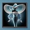 Elegante Dame - speziell geformte Diamond Painting - 30*30cm