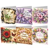 6Pcs Birthday DIY Diamond Painting Greeting Card with Envelope for Friend Family