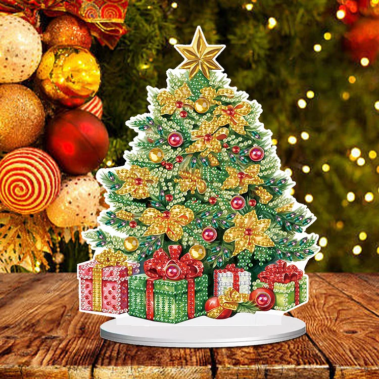 5D Diamond Art Painting Christmas Tree Desktop Ornaments - DIY Diamond Art  Table Decor for Home, Office, and Living Room