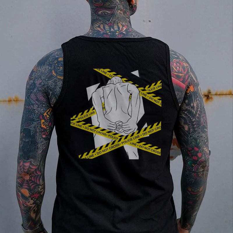 DON'T CROSS INTO MY ASS PLEASE Graphic Print Vest