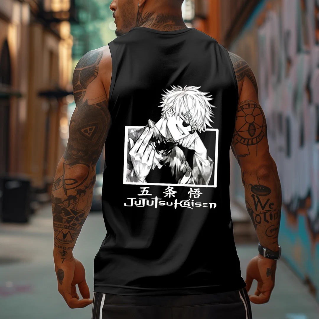 Outletsltd Men's Anime Personalized Popular Character Printed Fitness Tank Top