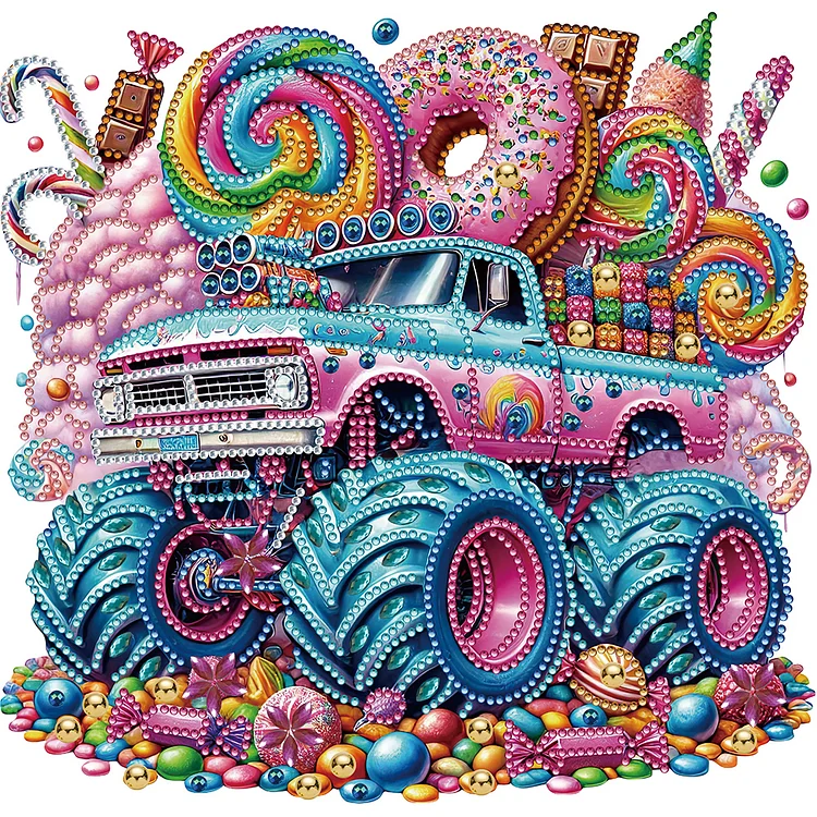 Partial Special-shaped Diamond Painting - Off-Road Vehicle 30*30CM