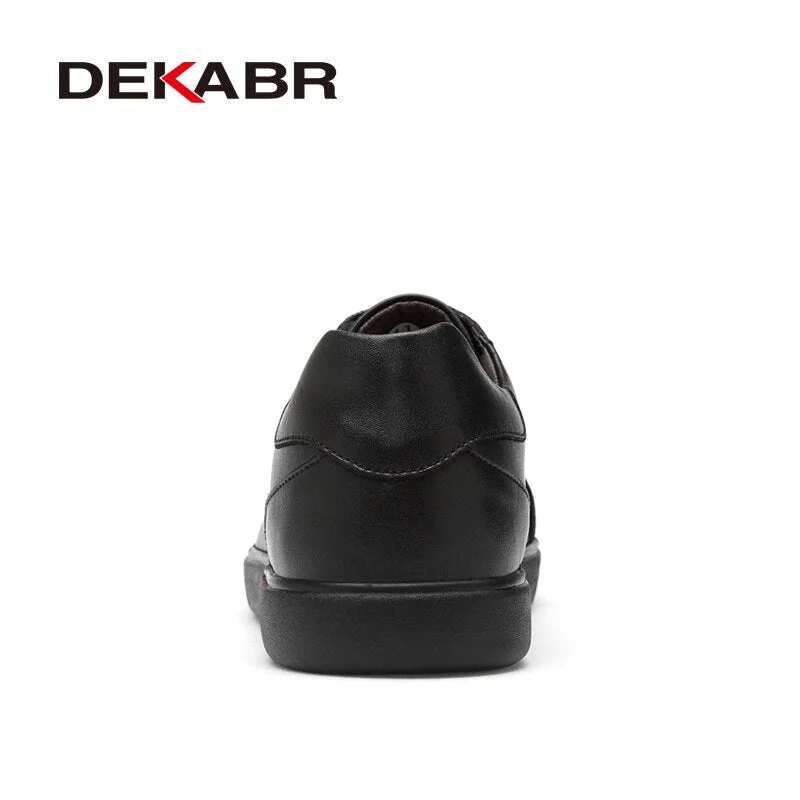 DEKARB Brand Casual Shoes Luxury Men Flats Fashion Breathable Sneakers Lace Up Genuine Leather Shoes Footwear Big Size 38-46