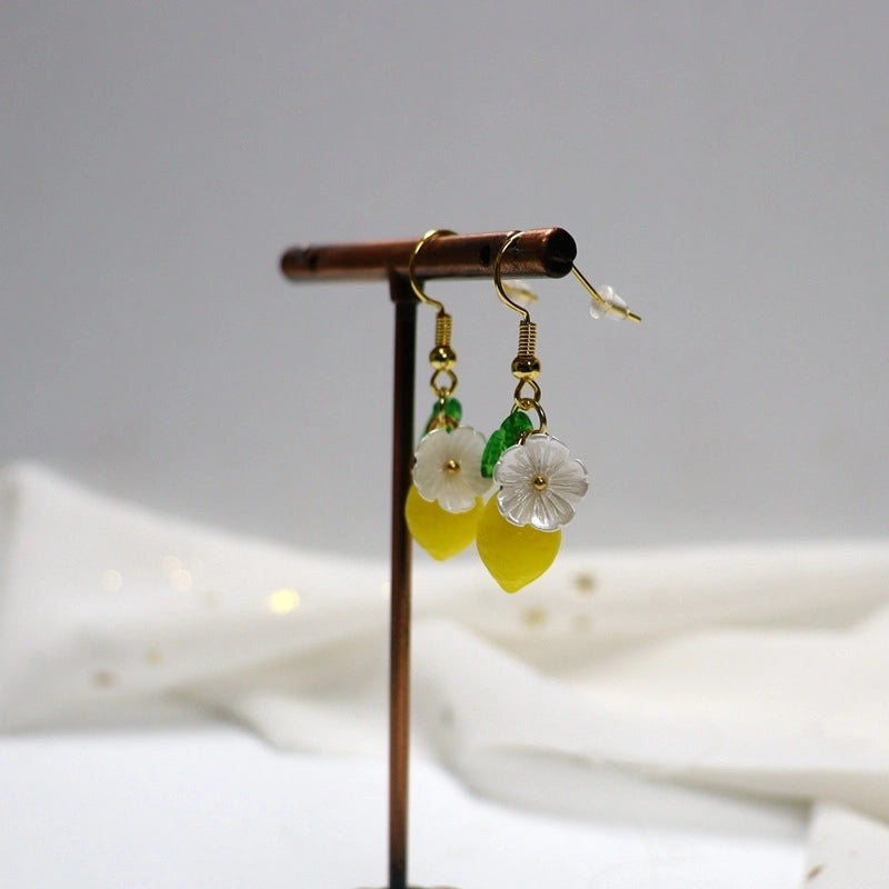 Popular Flower Earrings Chinese Advanced Color Creative Ear Hook Fresh Sweet Vitality Plant Pendant Jewelry