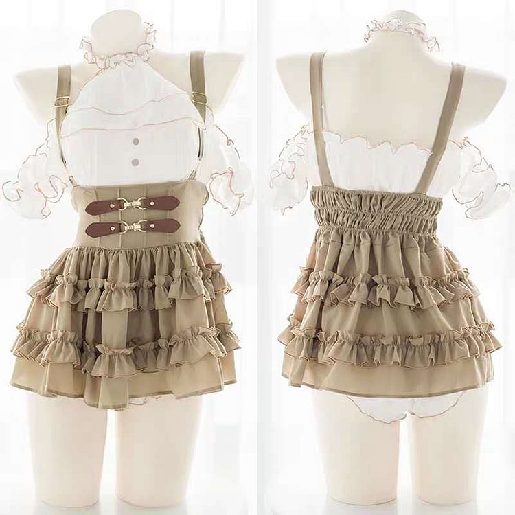 Lolita Bubble Sleeve Cute Mini Skirt Underwear Set SP15608