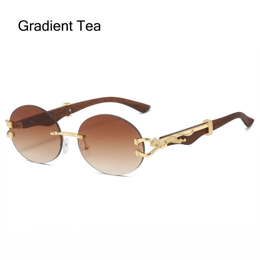 Rimless Oval Women's Sunglasses Vintage Luxury UV400 Summer Eyewear Vintage Gradient Sun Glasses for Women & Men