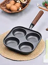 4-Cup Cast Iron Egg Frying Pan with Handle Pancake Pan Egg Cooker Fried Egg Pan