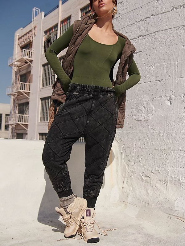Drop crotch harem tapered outdoor trousers for women