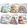 6pcs Diamond Painting Greeting Cards DIY Diamond Art Cards Crafts (Birthday)
