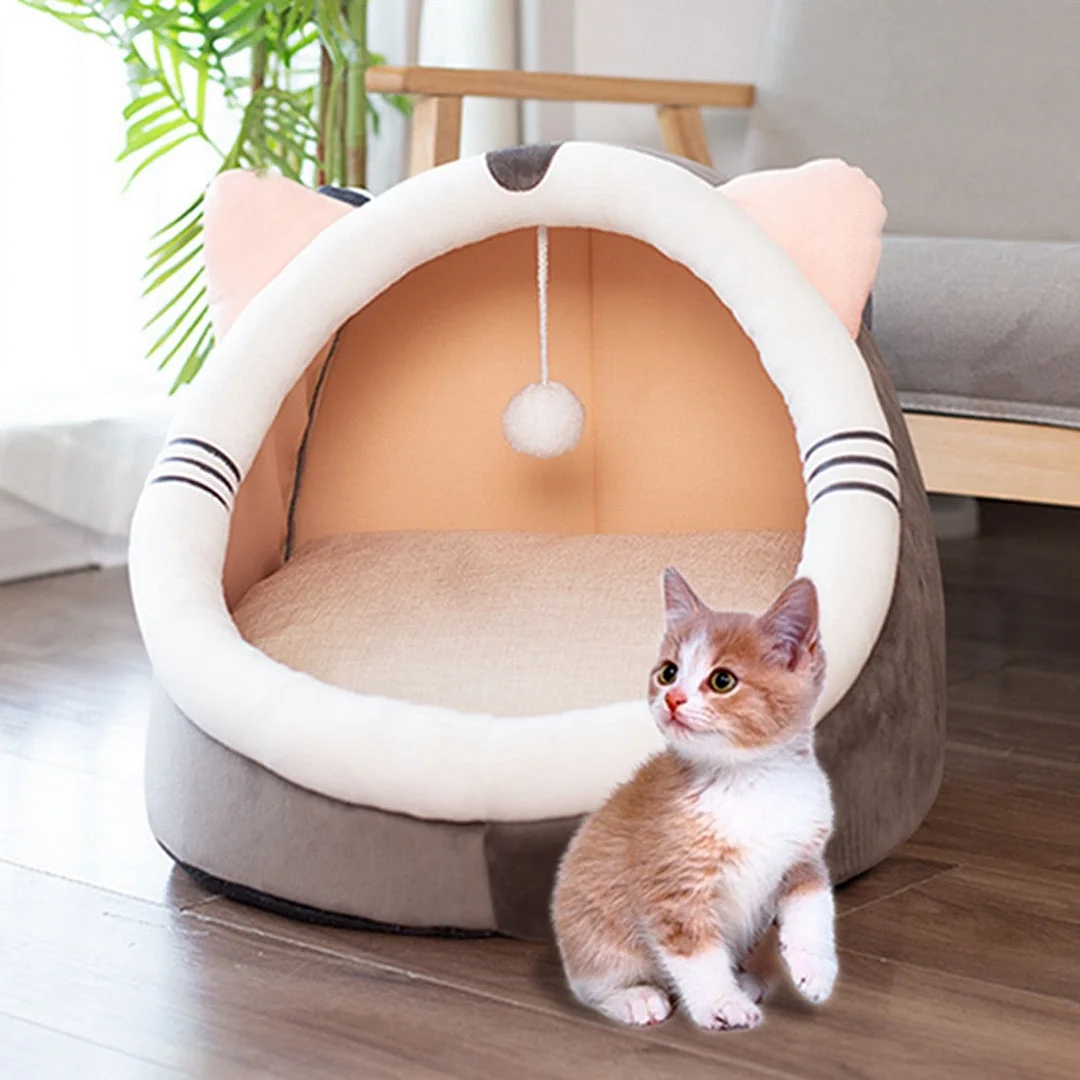 Pet Cat Bed Indoor Kitty House Cute animal Warm Small cats Dogs Nest Collapsible Cat Cave Cute Sleeping Mats Winter Products