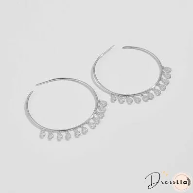 Inlaid Zircon 925 Sterling Silver Earrings