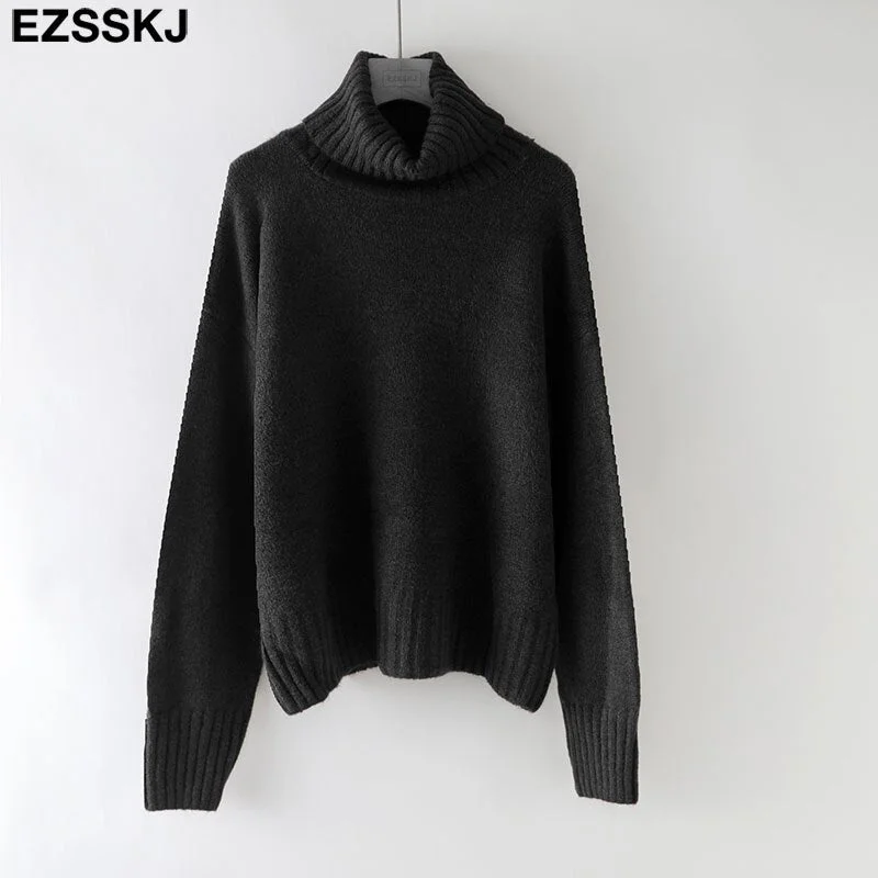 autumn Winter casual cashmere oversize thick Sweater pullovers Women 2021 loose Turtleneck women's sweaters jumper