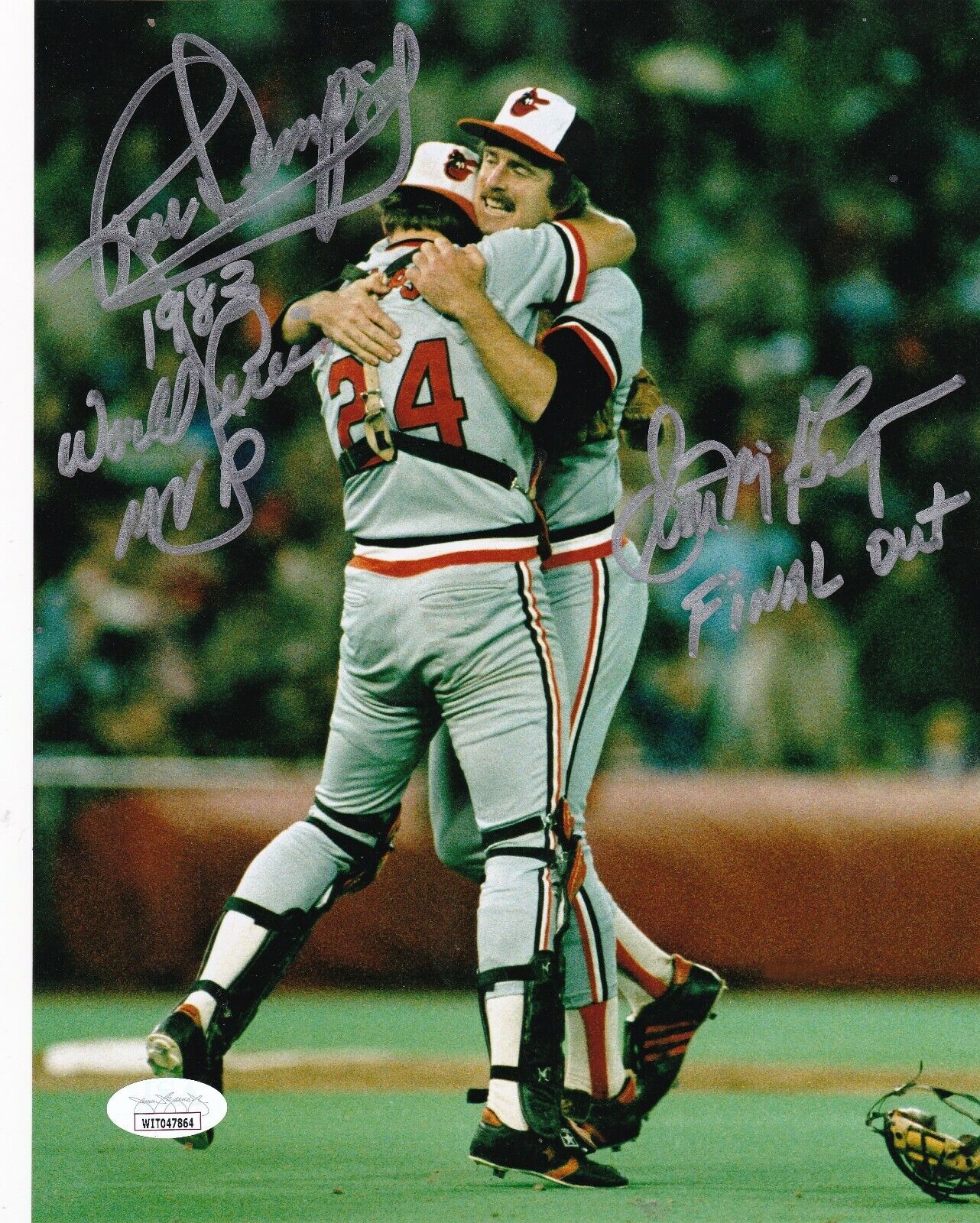 RICK DEMPSEY / SCOTT MCGREGOR BALTIMORE ORIOLES 1983 WS MVP JSA SIGNED 8x10