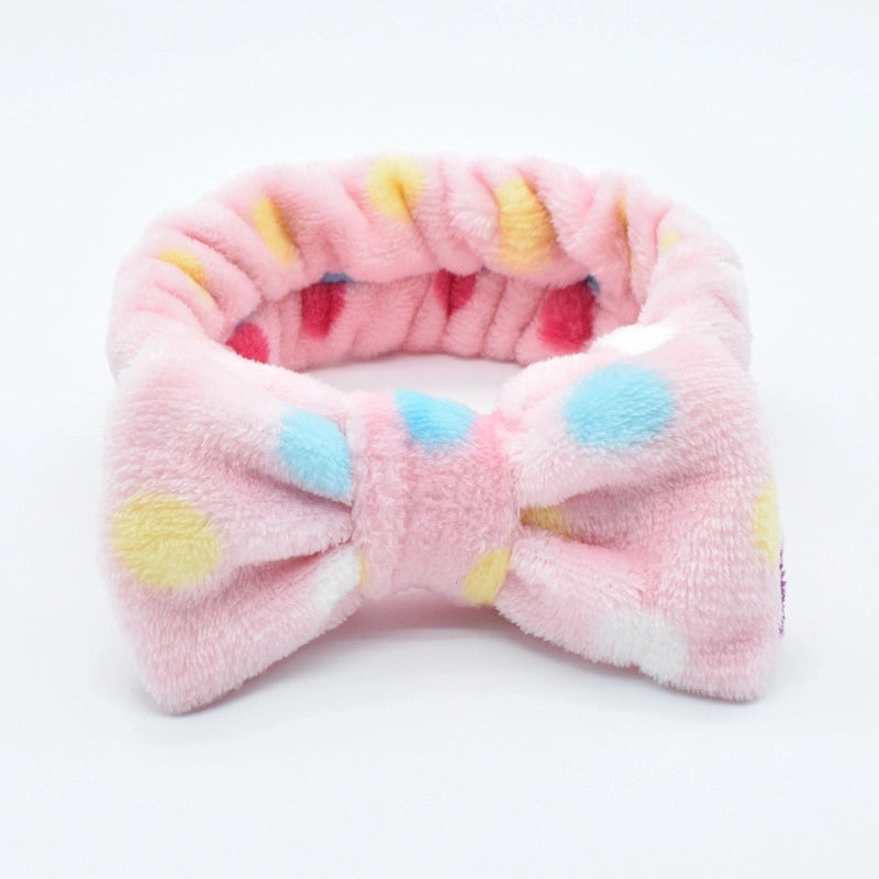 Fashion Stripe Polka Dots Flannel Bowknot Hair Band 1 Piece