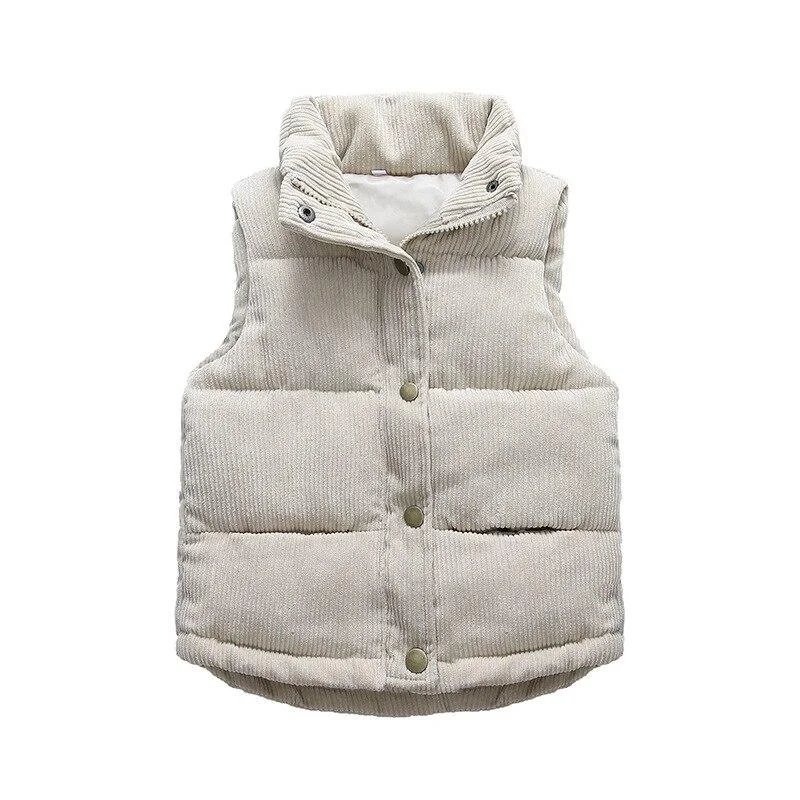 2021 New Children's Autumn  Cotton Jackets Vest To Keep Warm Boys And Girls Solid Color Casual Kids Vest For 3-10 Years