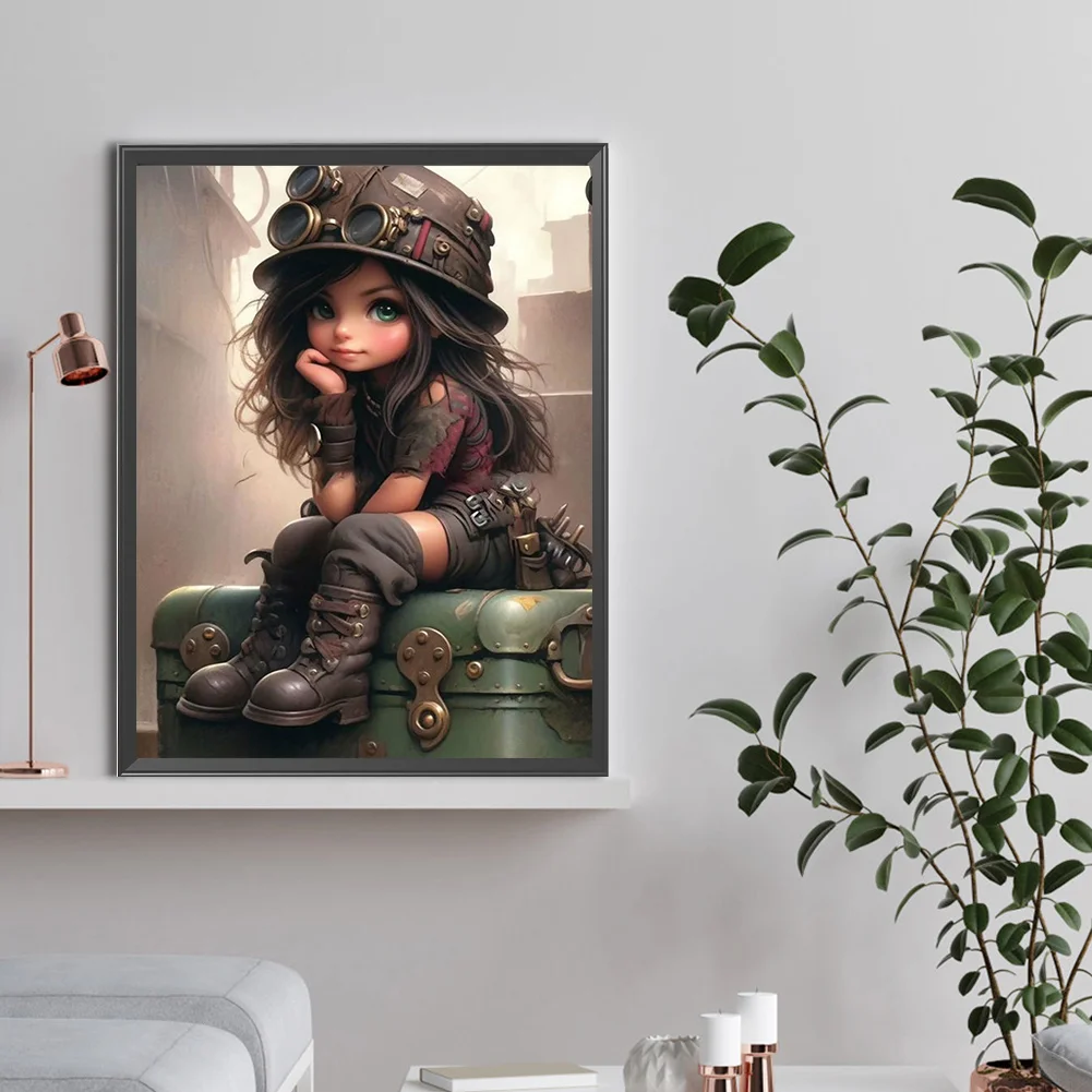 Diamond Painting - Full Round Drill - Sweet Cool Girl(Canvas|30*40cm)