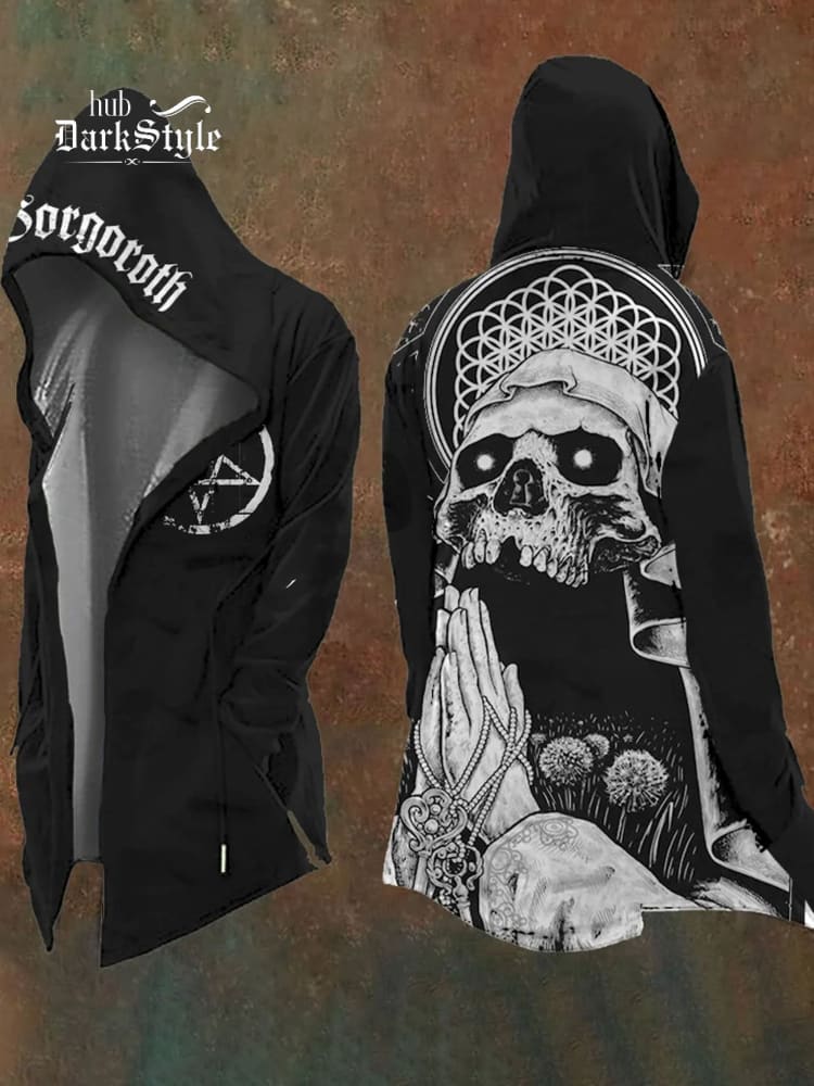 Men's Skull Prayer Art Print Casual Hoodie Jacket / Rvogue / Rvogue