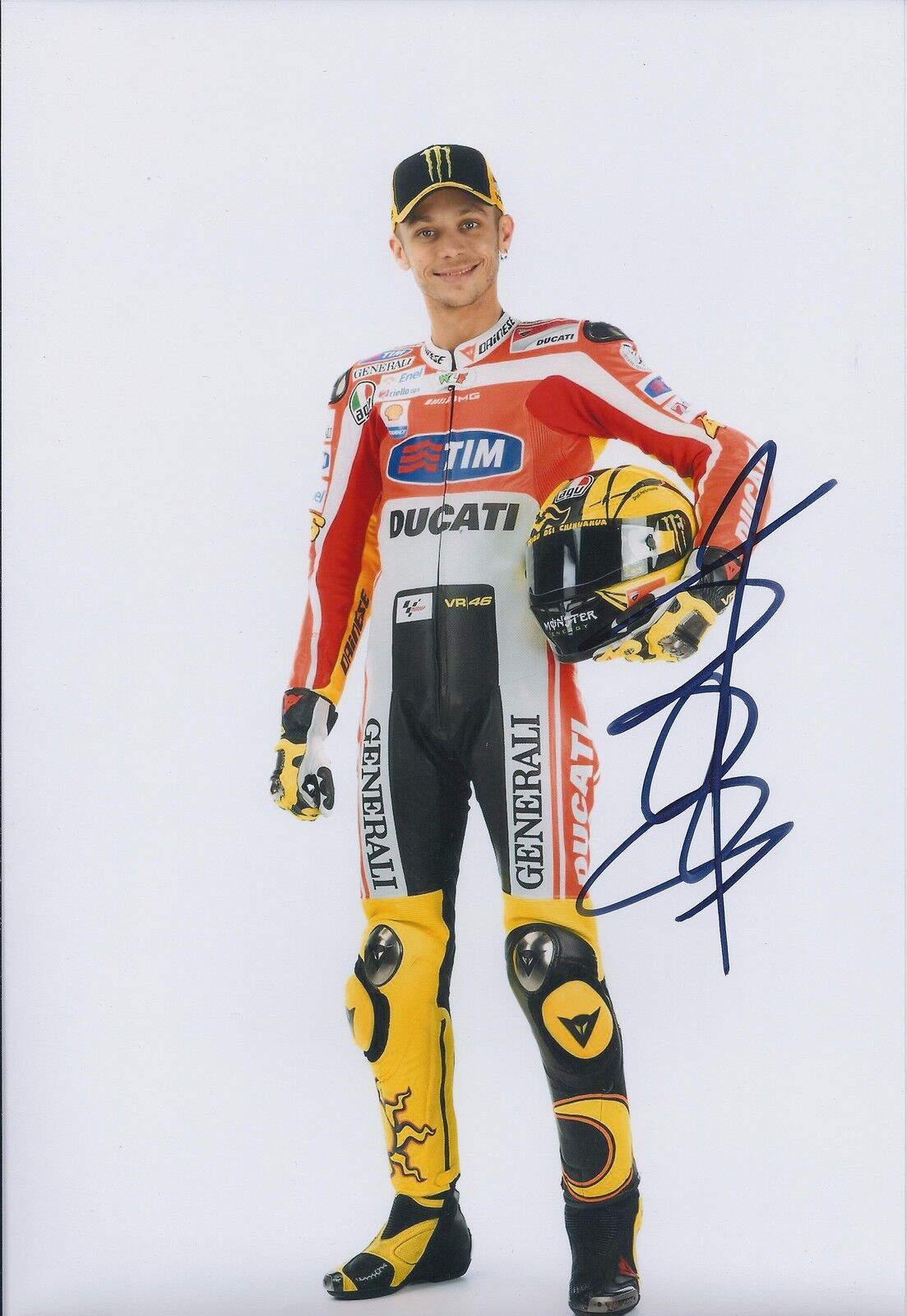 VALENTINO ROSSI Autograph SIGNED DUCATI 12x8 Photo Poster painting AFTAL COA Portrait Champion