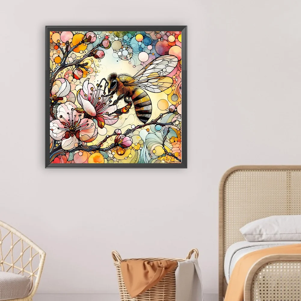 Diamond Painting - Full Round Drill - Flower Bee(Canvas|30*30cm)