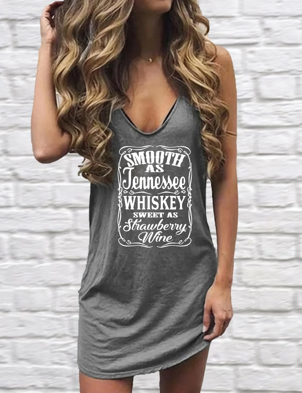 Smooth As Tennessee Whisky Sweet As Strawberry Wine Mini Dress